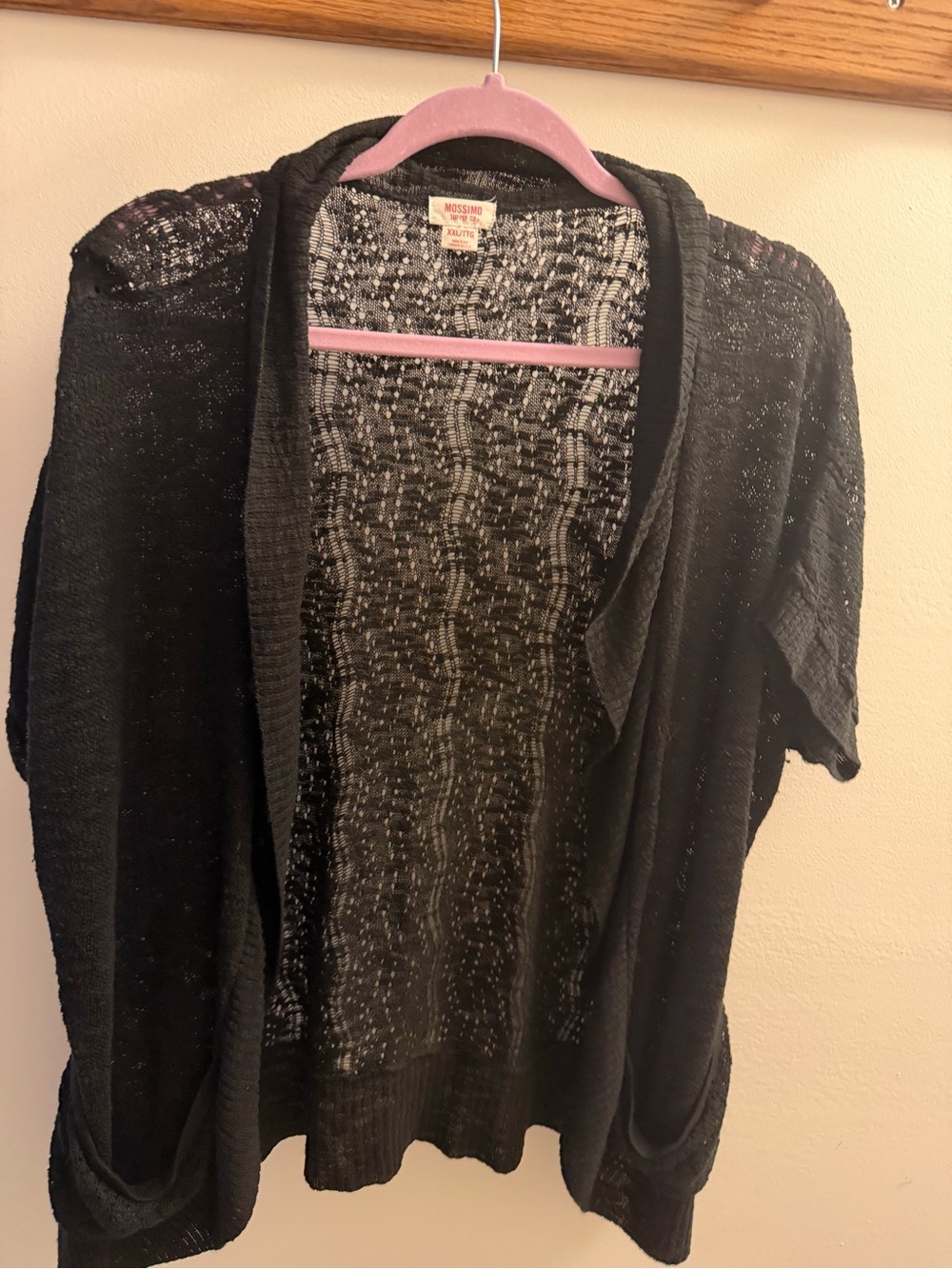 Mossimo Supply Co. Black Open-Front Short Sleeve Cardigan